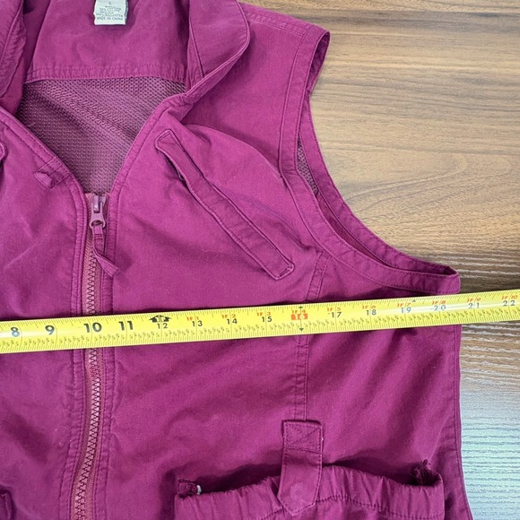 Duluth Trading Co Women Vest Magenta Pink Zip Pockets Utility Hunt Fish Garden L - Picture 9 of 13